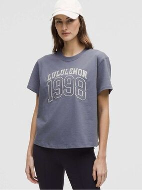 Lululemon 1998 Relaxed-Fit Jersey Graphic Tee - Slate Gray